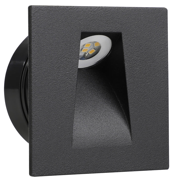 Faretto Ad Incasso Moderno Mecinos In Acciaio Nero Led Integrato 2W 3000K