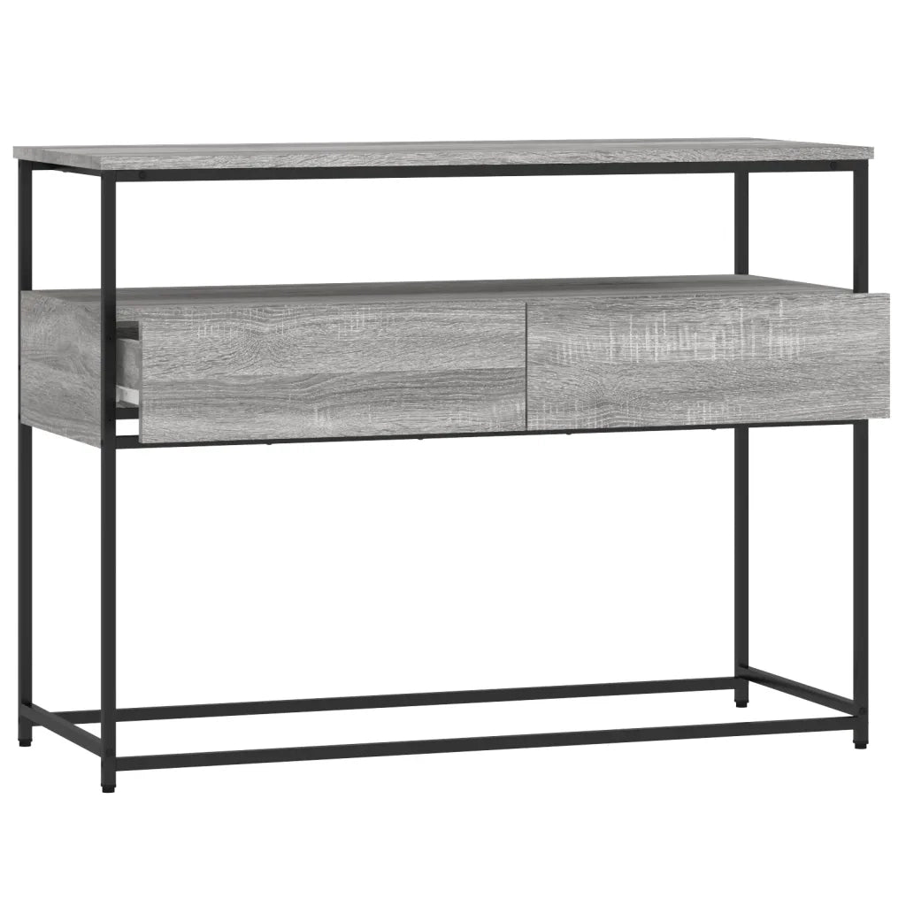 Tavolino Consolle-Tavolino da soggiorno-Tavolino da Salotto Grigio Sonoma 100x40x75cm Legno Multistrato