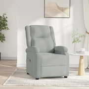 Poltrona Elettrica Reclinabile Grigio Chiaro in Vera Pelle 3098393