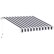 Tenda da Sole Avvolgibile Manuale ¨C zephmum ¨C Alluminio e Poliestere Blu e Bianco 250x200cm