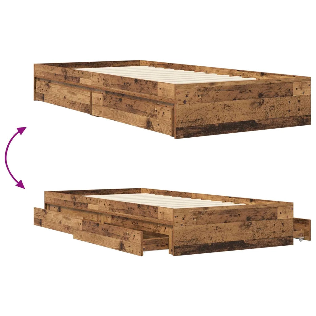 Telaio del letto con storage Legno antico 80 x 200 cm 3429592