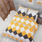 Coperta da letto 155 x 220 cm, 2 pezzi, giallo, Oeko-Tex 80% cotone e 20% poliestere, 1 x coperta da letto con chiusura a cerniera + 1 x cuscino con chiusura a cerniera 80 x 80 cm, chiusura a sacco, modello Quattro