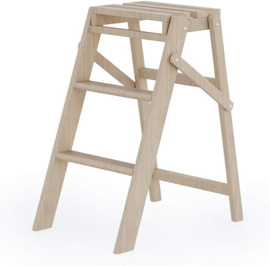 Sgabello in legno di faggio a 3 gradini H57 Cm salvaspazio, COLOMBO WOODY