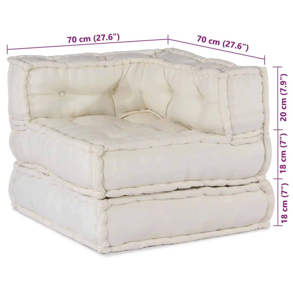Unità di Divano Modulare 4 pcs Crema Tessuto 3315063
