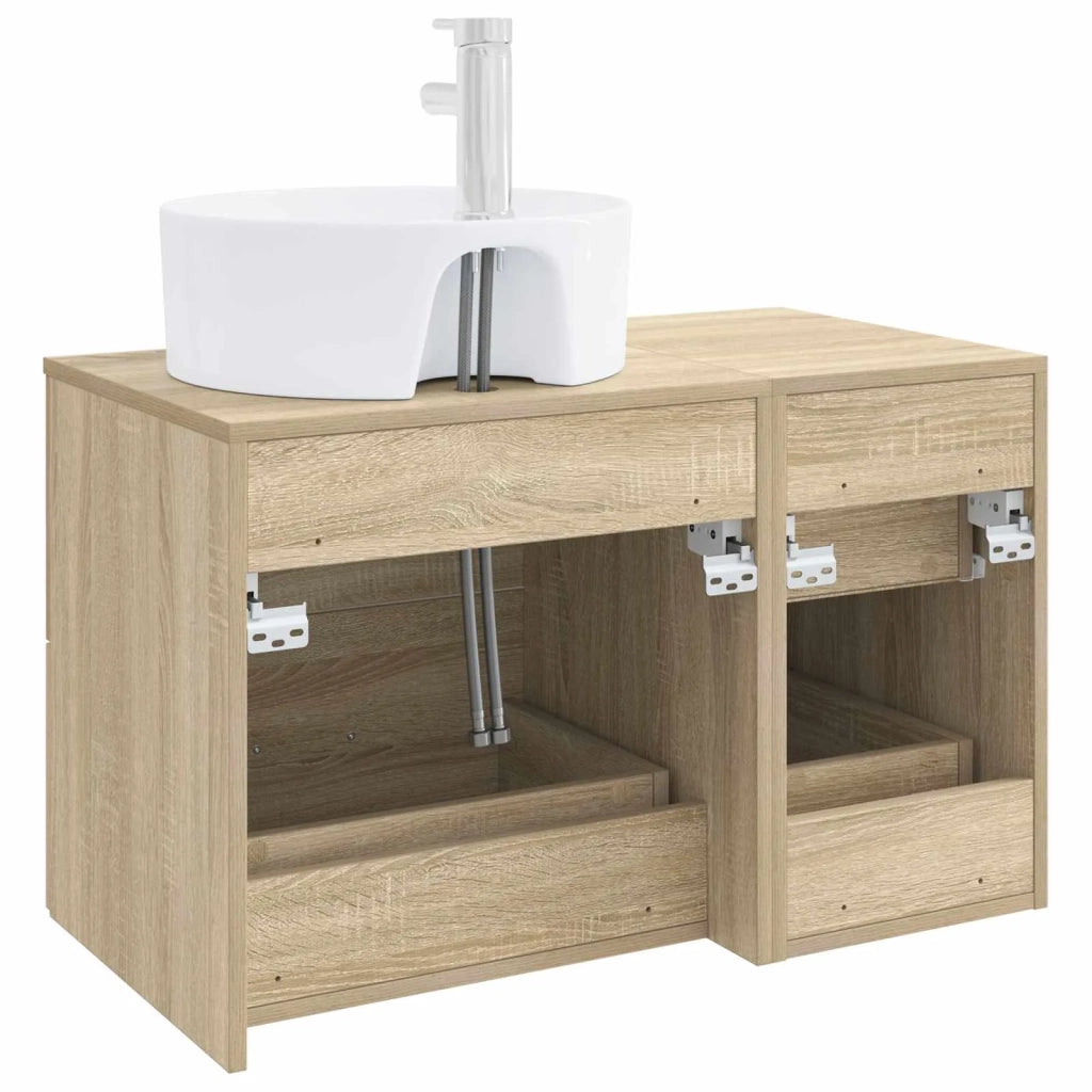 Set di mobili per il bagno 2 pz Rovere Sonoma 3403986