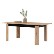 Ulass, Tavolo Fisso 8 Posti, 160x90x77h cm Marrone Rovere Nodi