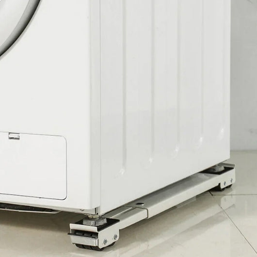 Kit 2 Barre per Base Lavatrice con Ruote, Freno, Regolabili 45 a 70 cm Acciaio Smaltato