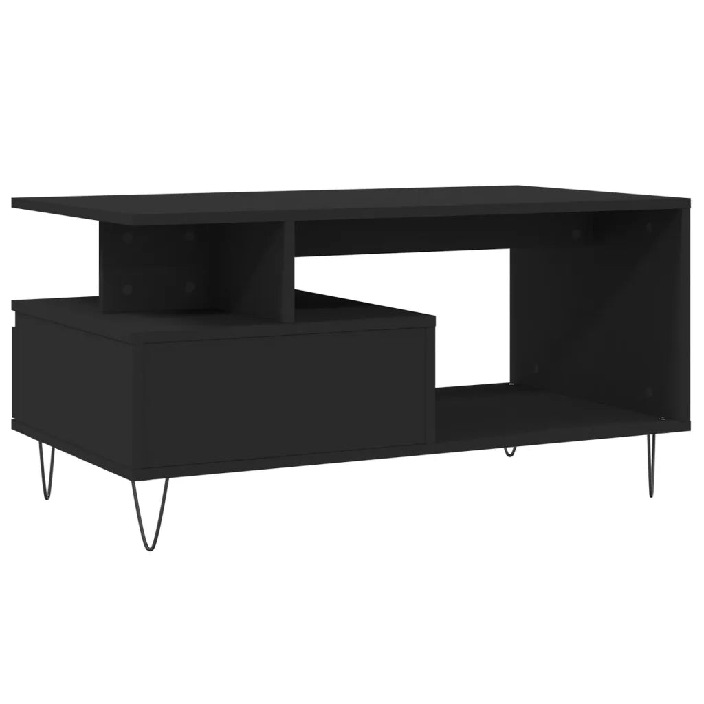 Tavolino da Salotto Nero 90x49x45 cm in Legno Multistrato 831021