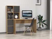 Mobile scrivania con libreria mod. HALK cm 156x55x147 rovere bianco