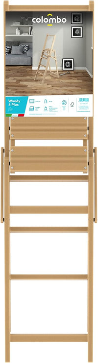 Scala Sgabello in Legno di Faggio 4 gradini mod.WOODY PLUS COLOMBO