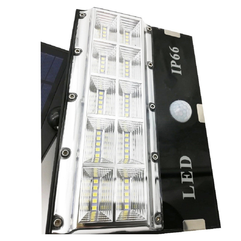 Trade Shop - Faro Faretto 50 Led Sensore Movimento E Pannello Solare Ricaricabile Luce Bianca -