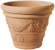 TELCOM TROPEA VASO A  CONCA IN RESINA EFFETTO TERRACOTTA CON DECORO 40 X H34 CM