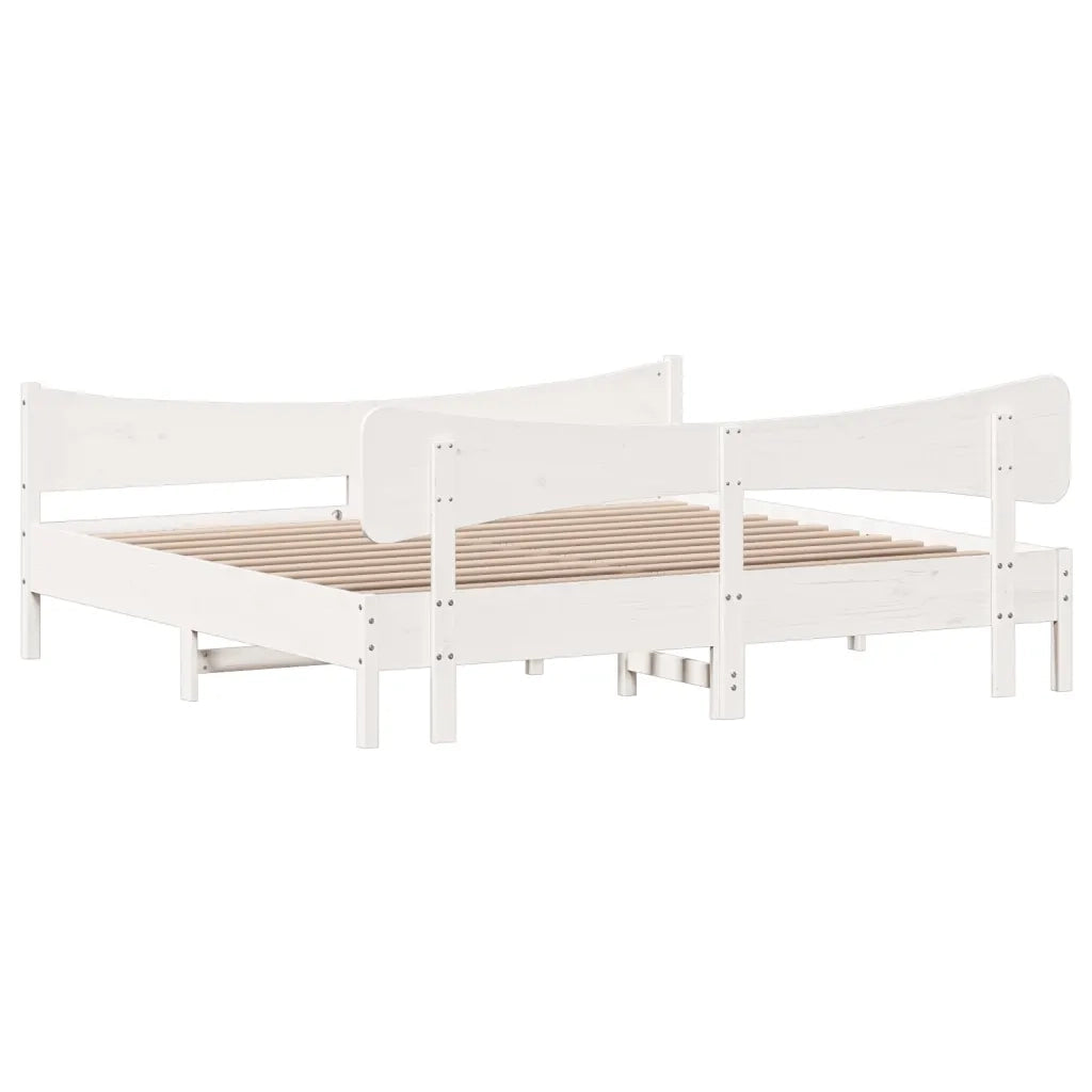 Giroletto senza Materasso Bianco 180x200 cm Legno Massello Pino 3216373