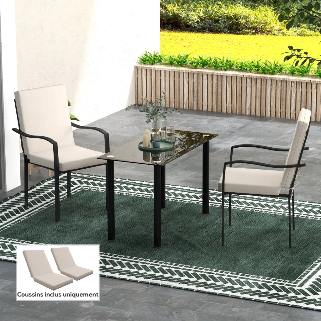 Cuscini per Sedia Esterno con Cinturini ¨C Minimal ¨C Beige 112x51 cm