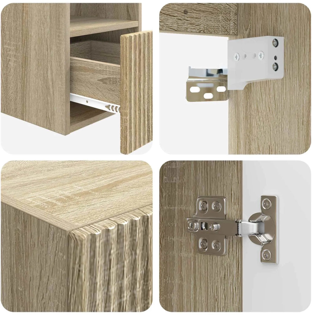 Set di mobili per il bagno 5 pz Rovere Sonoma 3405975