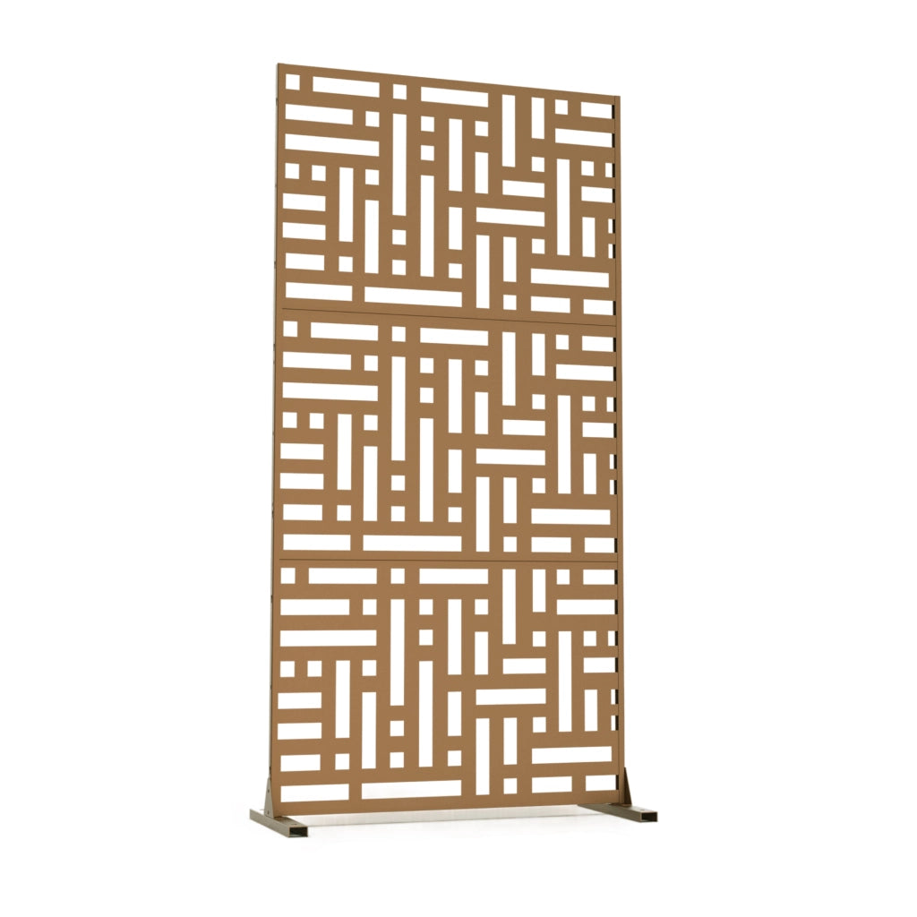 Pannello Divisorio Bernalda Struttura Traforata in Acciaio 180 x 90 cm Marrone casa.pro