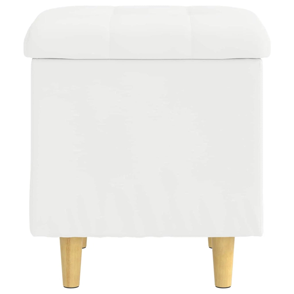 Pouf contenitore Bianco 40 x 40 x 45 cm Pelle sintetica 876817