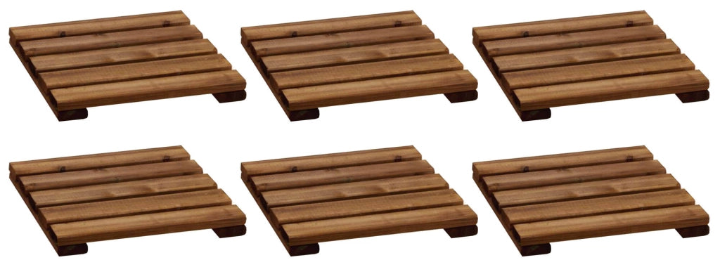 Pavimentazione da Esterno 6 Pezzi 34x34 cm in Legno Castagno
