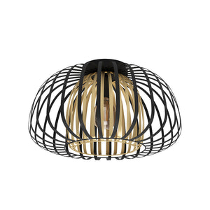 Plafoniera Contemporanea Encinitos 1 Luce Acciaio Nero E Oro