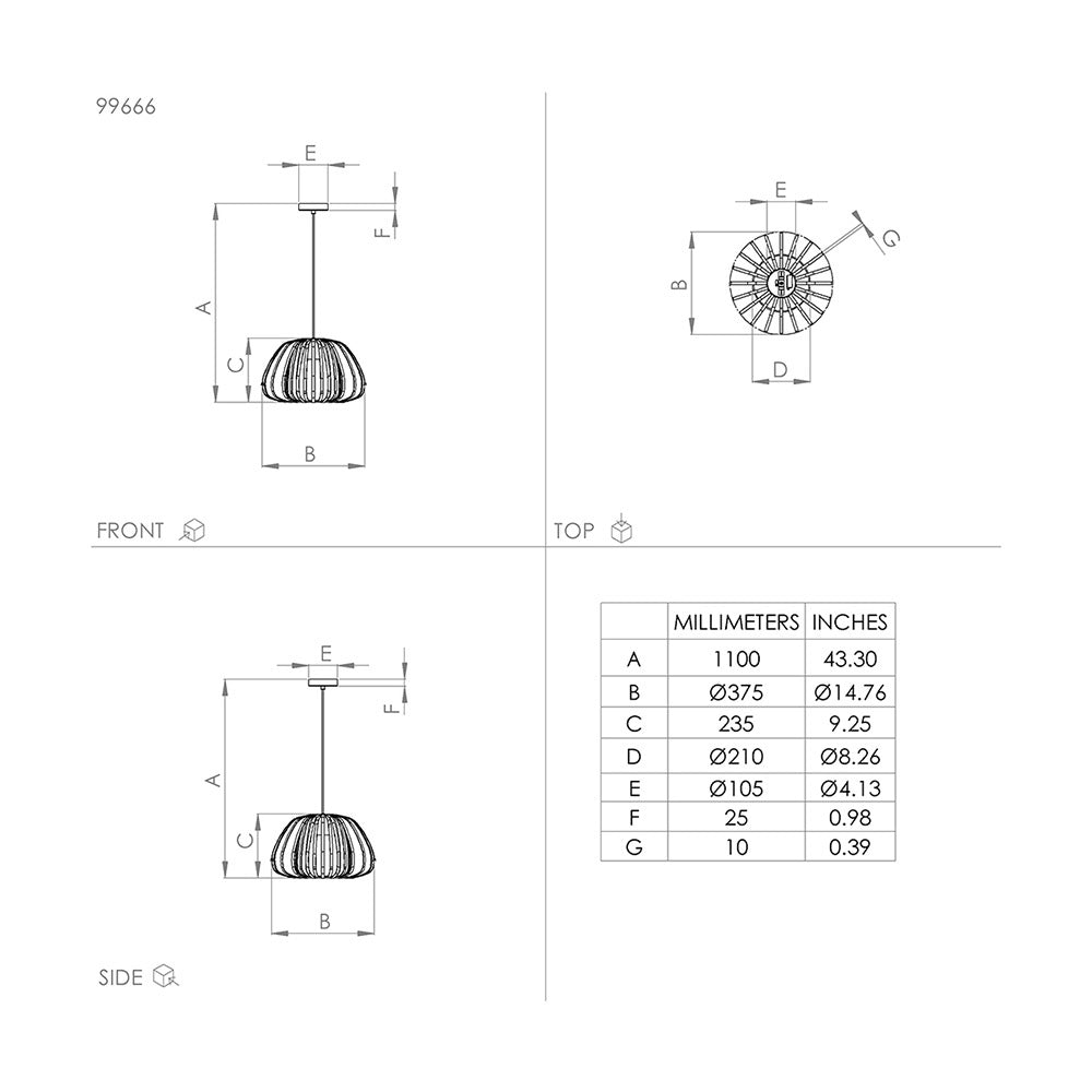 Lampadario Contemporaneo Encinitos 1 Luce Acciaio Nero E Oro