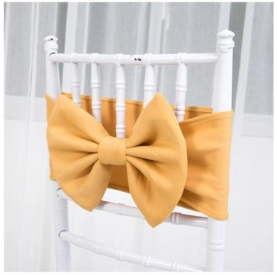 Strisce per sedie 6 pezzi - Cinture elastiche per sedie - Decorazione per matrimonio - Festa - Spandex-Polyester - Dimensioni 15 x 35 cm - Cinture per sedie