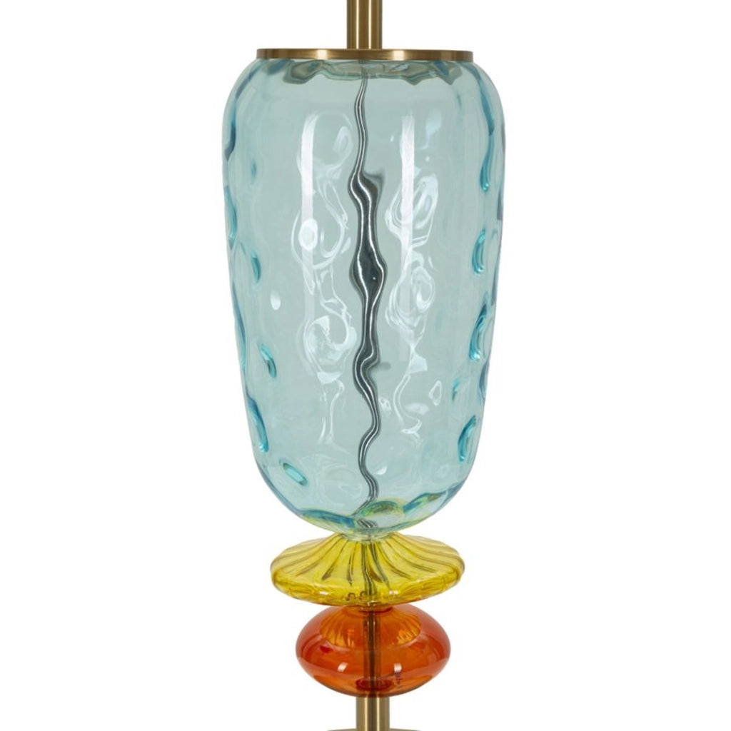 Lampada da Tavolo VKH922, Blu, Tessuto, 35x35x73 cm