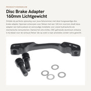 Adattatore dei freni a disco - 160mm - Leggero in alluminio - Adatto a tutti i marchi - Per montanti posteriore PM - Per bicicletta