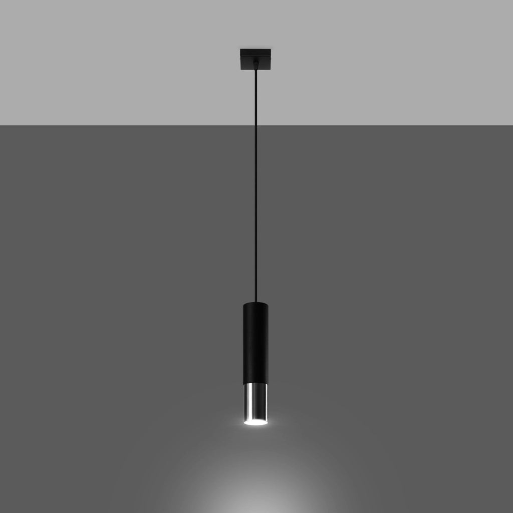 Lampada a sospensione SPIREXEZ 1 Pure Lume nero/cromo