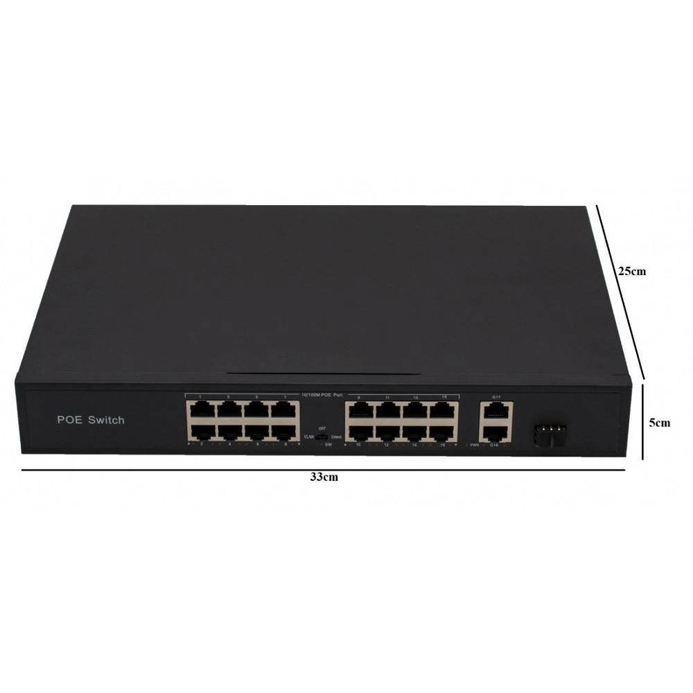 Trade Shop - Nvr 16ch Canali Rec&live Full Hd 1080p Wifi H.264 H.265 Switch Poe 5mpx Nvr1616 -
