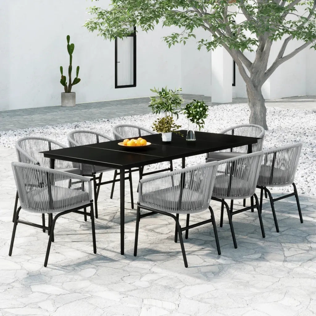 Set Mobili da Pranzo da Giardino 9 pz Antracite cod mxl 42925