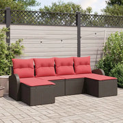 Set Divano da Giardino 6 pcs Marrone Rattan in Polipropilene 3346154