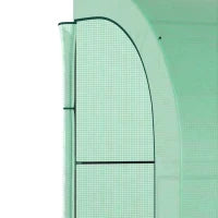 Serra da Giardino con Copertura in Plastica, Resistente ai Raggi UV, 3 Piani, Porte a Rullo, Verde