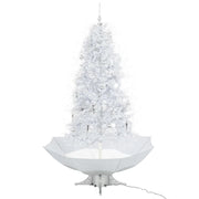 Albero di Natale | Decorazioni natalizie con Neve e Base a Ombrellone Bianco 190 cm