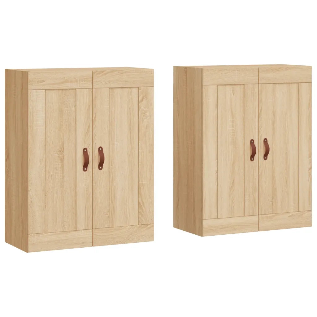 vidaXL Armadietti a Parete 2 pz Rovere Sonoma in Legno Multistrato