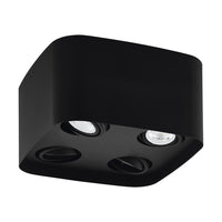 Plafoniera Moderna Caminales-Z Acciaio Nero 4 Luci Gu10 4,9W
