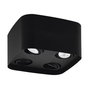 Plafoniera Moderna Caminales-Z Acciaio Nero 4 Luci Gu10 4,9W