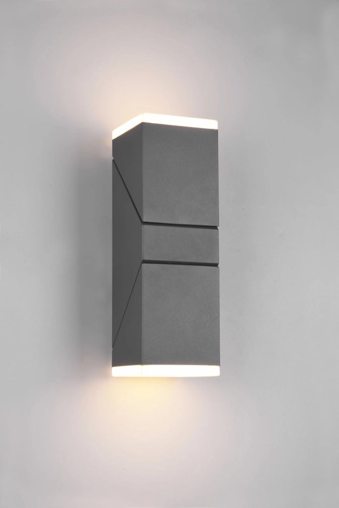 AVON APPLIQUE LED 14W 1600lm, 3000K DA ESTERNO ANTRACITE 2 DIFFUSORI ORIENTABILI IP54 H. 28CM