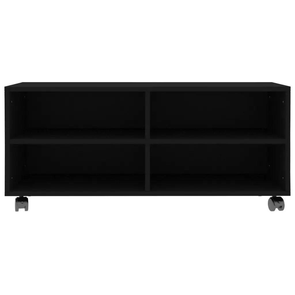 Mobile TV con Ruote Nero 90x35x35 cm in Truciolato
