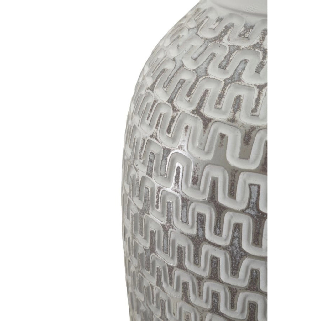 Vaso Decorativo VKH675, Bianco, Poliresina, 21x21x43 cm