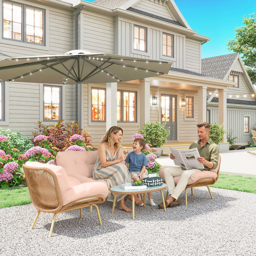Set divano giardino 4 pezzi ¨C zephmum ¨C beige