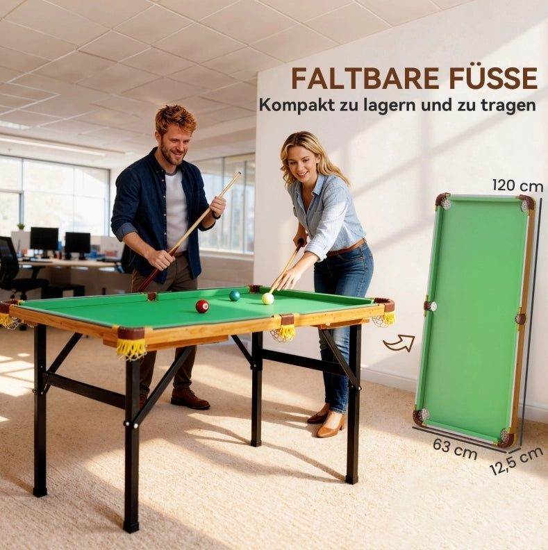 TAVOLO DA BILIARDO Pieghevole 120 cm Verde con Accessori
