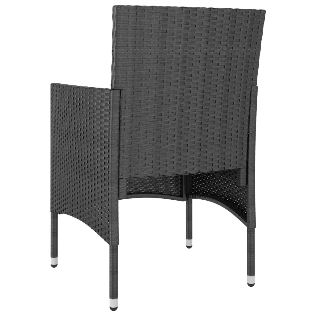 Set Sedie da Giardino con Poggiapiedi 4 pz | Sedie da Esterno in Polyrattan Nero