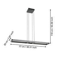 Sospensione Contemporanea Salvilanas-Z Alluminio Nero 1 Luce Led 33W