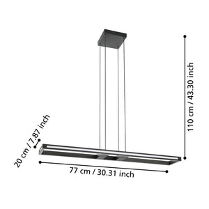 Sospensione Contemporanea Salvilanas-Z Alluminio Nero 1 Luce Led 33W