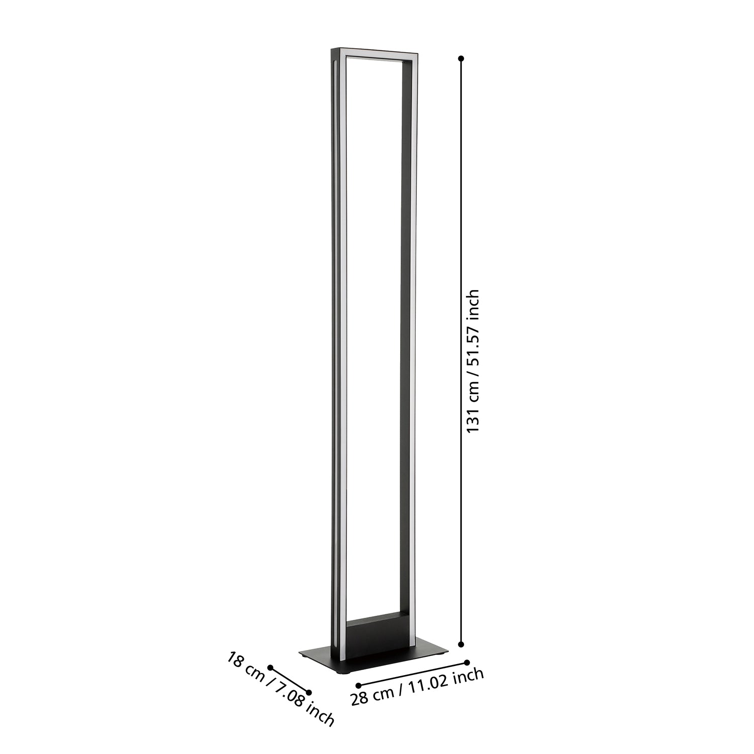 Piantana Contemporanea Salvilanas-Z Alluminio Nero Luce Led Integrato 33W