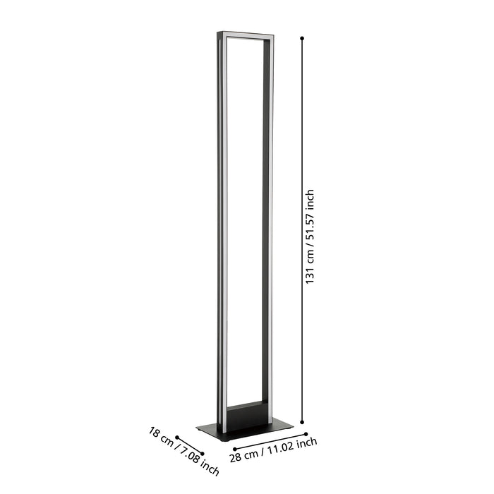 Piantana Contemporanea Salvilanas-Z Alluminio Nero Luce Led Integrato 33W