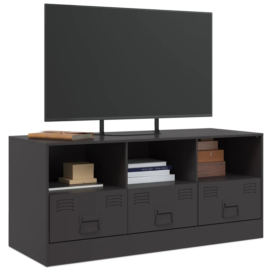 Mobile TV Nero 99x39x44 cm in Acciaio 841733