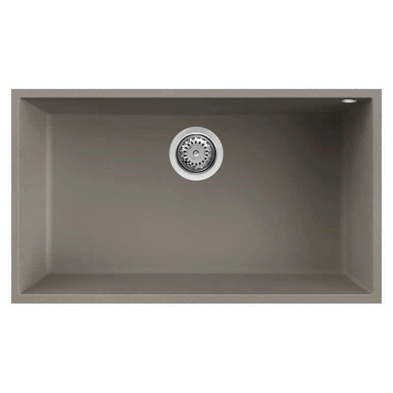 Lavello Elleci Incasso 1 vasca 76x44 Quadra 130 Sottotop Keratek Plus Grigio Dove Grey LKQ13093BSO