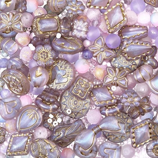 Collezione assortita di 280 glas cristalli a forma di rondo, paesaggio bohemien, in acrilico, con faccette, per spaziatori pony, bulk vintage, per DIY sierade, collane, anelli e orecchini.