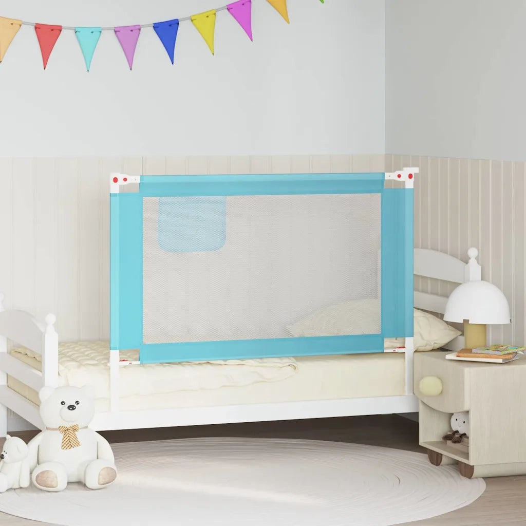 Sponda Letto di Sicurezza per Bambini Blu 120x25 cm in Tessuto 10209